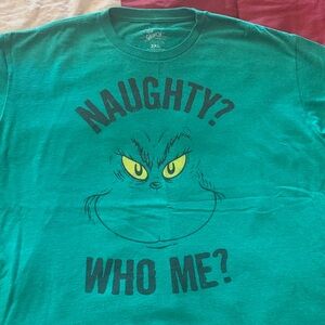Grinch NAUGHTY? WHO ME? Christmas Green Graphic Tee - Short Sleeve